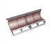 2-piece screen basket 1840 mm wide, screen plate thickness t=10, perforation Ø20 ligament 7, Hardox for Vecoplan LLC (Retech) Vecoplan VAZ 1800