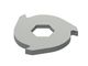 Cisaille rotor Ø690x43, 3 dents, hexagone intérieur entre plats 204, angle de coupe 15° 
