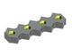 Contracuchilla central 399x128x45 StandardCut, 4 taladros avellanados, 5 dientes, versión X para Weima Maschinenbau GmbH 