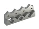 Counter-blade carriage center 400x164x68/37, Premium Line, stepped design, 4 tooth notches 
