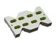 Counter knife center 380x225x45, Eco Line, 8 slotted holes, counterbore 22x52, B1 version for Zeno Zerkleinerungsmaschinen 