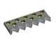 Counter knife center 498x166x43/30, Eco Line, 9 slotted holes, 6 tooth notches, break-resistant for Zeno Zerkleinerungsmaschinen 