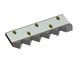Counter knife left 399x130x34, Eco Line, 5 slotted holes, 5 tooth notches, B1 version for Zeno Zerkleinerungsmaschinen 
