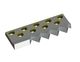 Counter knife right 498x166x43/30, Eco Line, 9 slotted holes, tooth pitch 80.6, 5 tooth notches for Zeno Zerkleinerungsmaschinen 