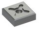 Knife 120x120x40 Premium Line, central hole Ø33, X version 