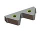 Knife 2T 160x57x25, StandardCut, 2 teeth, 2xM16 thread, X version for Eldan Recycling 
