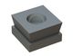 Reversible plate 49x49x30, flat blade 18x80°, counter-sunk holes Ø17/Ø26 for Zeno Zerkleinerungsmaschinen 