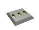 Rotor knife 100x104x12, StandardCut, 3 slotted holes, double-sided cutting edge 50°, Y version for Hosokawa Alpine AG 
