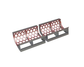 2-piece screen basket 2030 mm wide, screen plate thickness t=10, perforation Ø100 ligament 25 for Vecoplan Vecoplan VAZ