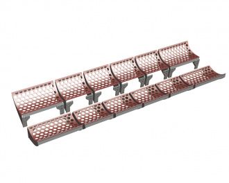 2x6-piece screen basket, width 2926 mm, perforated plate thickness t=10 for Vecoplan Vecoplan VNZ
