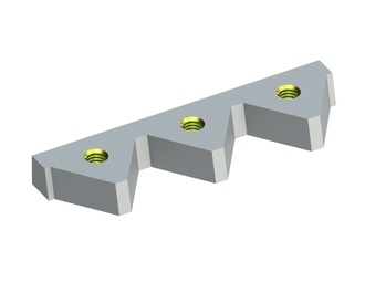 3T 3 denti coltello 239x66x25 Eco Line, 3x filettatura M16, versione Y per Eldan Recycling 