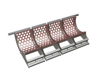 4-piece screen basket 2030 mm wide, screen plate thickness t=12, perforation Ø75 ligament 23, Hardox for Vecoplan Vecoplan VAZ