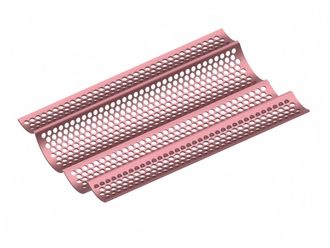 4-piece screen plate set, width 1525, plate thickness t=15, round perforation Ø35, ligament 8 for Untha 