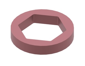 Anello distanziale Ø88,5x15, esagono interno SW60, Hardox per Moco 