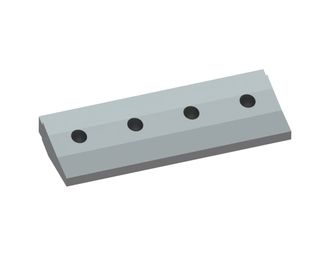 Barra de sujeción para cuchilla contrapunta 500x172x64, 4 agujeros avellanados, 3×roscas M8 para Lindner Recyclingtech 