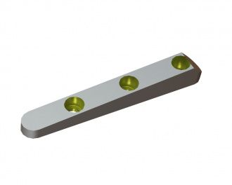 Barra di impastamento corta per disco rotore 185x26x22, StandardCut, 3 fori svasati, versione X per Herbold Meckesheim GmbH Herbold Plastkompaktor HV-70