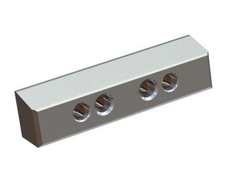 Barre de serrage centre 159x39x32, 2 perçages fraisés, 2x filetage M16 pour Eldan Recycling 