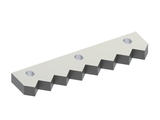 Center counter-knife 294x68x23, Premium Line, 7 serrations. Tooth pitch 37, 3 slotted holes 16x21. 