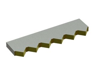 Center counter knife 388x107x25 Eco Line, tooth pitch 65, version 60, X version for Vecoplan LLC (Retech) Vecoplan VAZ 2500