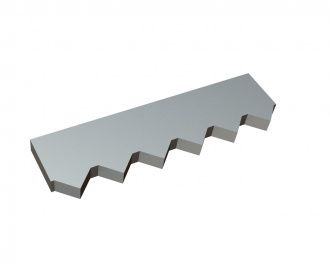 Center counter knife 388x107x25 Premium Line, version 60, X version for Vecoplan LLC (Retech) Vecoplan VAZ 2500