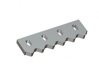 Center counter knife 389x115x28 Premium Line, version 60, X version for Vecoplan LLC (Retech) 