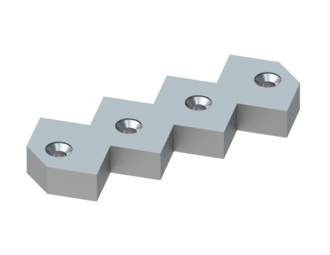 Center counter knife 399x156x45, 4 countersunk holes, X version for Weima Maschinenbau GmbH 