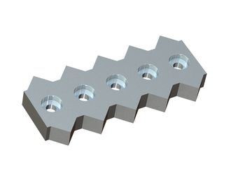 Center counter knife 399x172x45 Premium Line, 5 countersunk holes, tooth pitch 80 for WEIMA America Inc. 