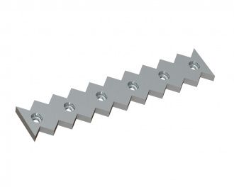 Center counter knife 638x131x25 Premium Line, version 60, X version for Vecoplan LLC (Retech) 