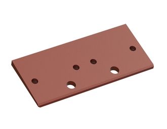 Center cover plate 399x175x27, wedge-shaped, 4 countersunk holes, version 60, Hardox for Zerma | AMIS 