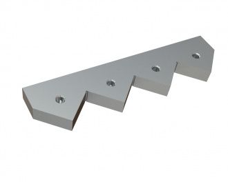Center stator blade, 504x126x37, PremiumCut, version 95, W9 version for Lindner Recyclingtech Lindner Saturn 2500