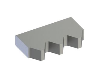 Centre knife 252x145x50 PremiumCut, 3 trapezoidal teeth 66°, X version 