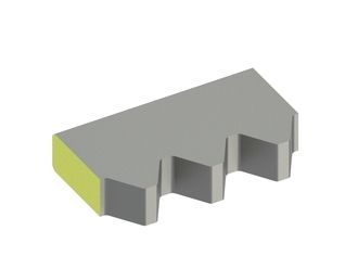 Centre knife 252x145x50 StandardCut, 3 trapezoidal teeth 66°, W9 version 