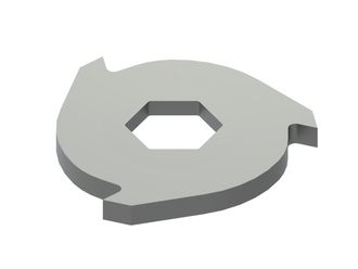 Cesoia rotore Ø690x43, 3 denti, esagono interno tra piani 204, angolo di taglio 15° 