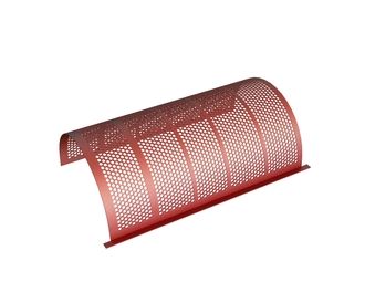 Cesta de criba 1093 ancho, espesor t=4 perforación Ø5, ligamento 4, Hardox para Hosokawa Alpine AG 