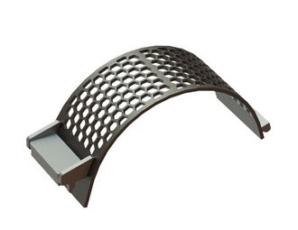 Cesta de criba ancho 340, espesor t=15, perforación hexagonal ancho entre caras 40, puente 8 para Lindner Recyclingtech Lindner Komet 2800
