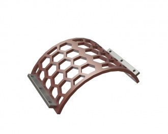 Cesta de criba ancho 530, espesor t=25, perforación hexagonal ancho entre caras 100, puente 20 para Lindner Recyclingtech Lindner Jupiter