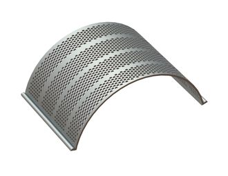 Cesta de criba, ancho 583, espesor de chapa t=8, perforación redonda asimétrica Ø15, nervio 7 para Herbold Meckesheim GmbH 