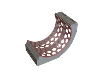Cesta de criba ancho 736, espesor t=15, perforación hexagonal ancho entre caras 110, ligamento 35/50 para Untha Untha XR