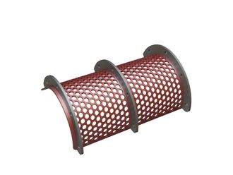 Cesta de criba de 590 de ancho, espesor de la placa de criba t=8 perforación Ø20, alma 6 para Zeno Zerkleinerungsmaschinen 