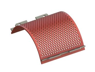 Cesta de cribado 414 mm de ancho, espesor de chapa perforada t=10, perforación Ø12 nervio 6, Hardox para Vecoplan 