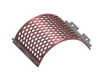 Cesta de cribado 414 mm de ancho, espesor de chapa perforada t=10, perforación Ø25.4 nervio 8 para Vecoplan 
