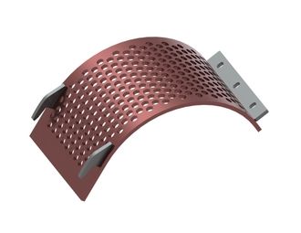 Cesta de cribado 416 mm de ancho, espesor de chapa perforada t=15, perforación Ø25 nervio 10, Hardox para Vecoplan 