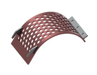 Cesta de cribado 416 mm de ancho, espesor de chapa perforada t=15, perforación Ø40 nervio 15, Hardox para Vecoplan 