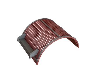 Cesta de cribado 497 mm de ancho, espesor de chapa perforada t=10, perforación Ø16 nervio 6.5 para Lindner Recyclingtech 