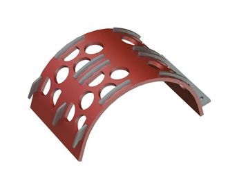 Cesta de cribado 632 mm de ancho, espesor de chapa perforada t=25, perforación Ø120 nervio 30 para Vecoplan 