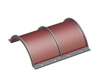 Cesta de cribado 705 mm de ancho, espesor de chapa perforada t=8, perforación Ø11 nervio 6, Hardox 
