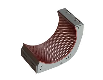 Cesta de cribado 736 mm de ancho, espesor de chapa perforada t=15, perforación Ø30 nervio 11.5 para Untha Untha XR 3000