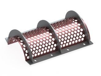 Cesta de tamiz ancho 796, espesor t=6, perforación Ø30, puente 8, Hardox para Vecoplan 