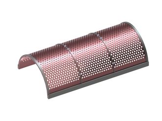 Cestello vaglio larghezza 1680, spessore t=15, perforazione Ø25, ligamento 11.5, Hardox per Artech Recyclingtechnik GmbH 