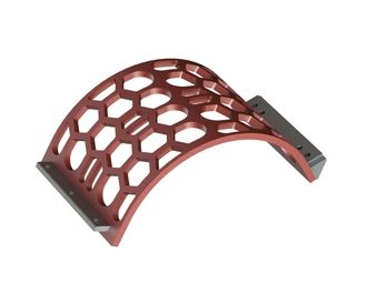 Cestello vaglio larghezza 525, spessore t=25, perforazione esagonale tra piani 100, ligamento 20/23 per Lindner Recyclingtech 